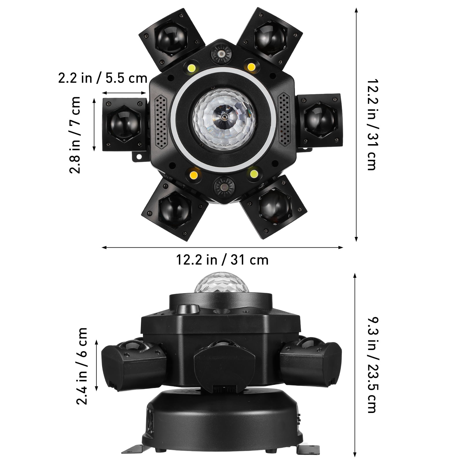 Versatile Moving Head Stage Light, Black ABS, Multiple Control Modes for Events