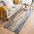 thumbnail image 2 of Yellow Grey Ombre Large Area Rugs for Bedroom Living Room, Soft Non Slip Carpet Bedside Rug, Modern Marble Ink Painting Abstract Rectangle Floor Cover Kitchen Accent Rug 2'x6' for Dining Room/Office, 2 of 9