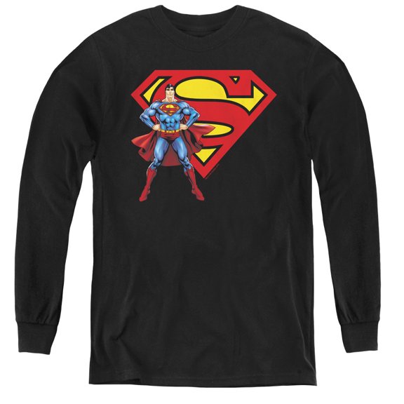 Superman - Superman & Logo - Youth Long Sleeve Shirt - Large