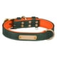 thumbnail image 3 of Collar para perro personalizado, etiqueta de identificación grabada, ajustable, de cuero sintético, con placa de identificación grabable, collar con e Verde L, 3 of 9