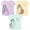 Green / yellow / purple, variant on Disney Princess Jasmine Belle Ariel Little Girls 3 Pack T-Shirts Little Kid to Big