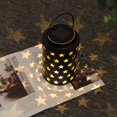 thumbnail image 3 of 1 paquete de luces de linterna solar para exteriores, lámpara de mesa con energía solar, lámpara colgante para jardín, linterna de metal con asa para patio, jardín, pasarela al aire libre, patio, paisaje, parque, césped Zhivalor WMZY-1314, 3 of 5