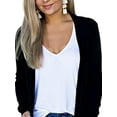 thumbnail image 3 of DYMADE Women Plus Size Solid Color Pockets Loose Long Sleeve Cardigan Top, 3 of 4