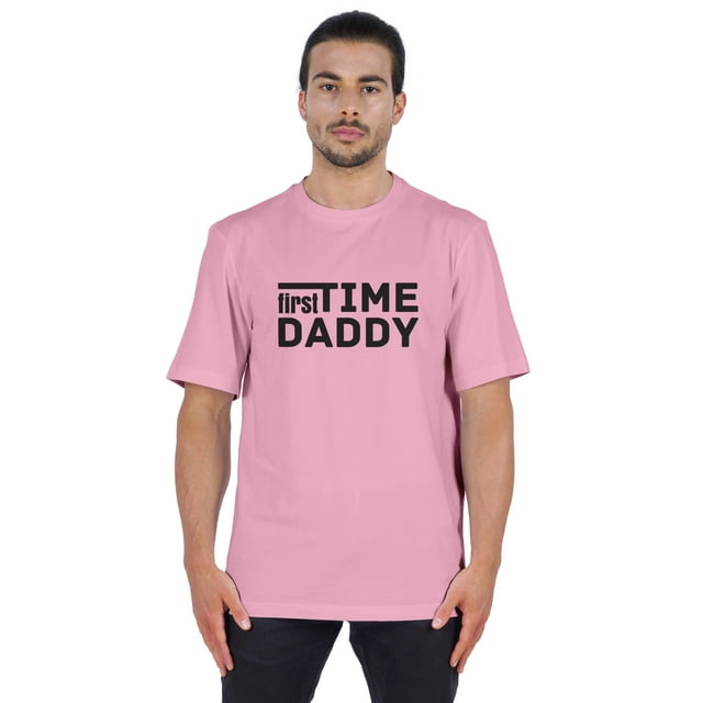 Inkmeso T-Shirt à Manches Courtes pour Homme avec Imprimé Graphique « First Time Daddy », Chandail Jersey pour Papa
