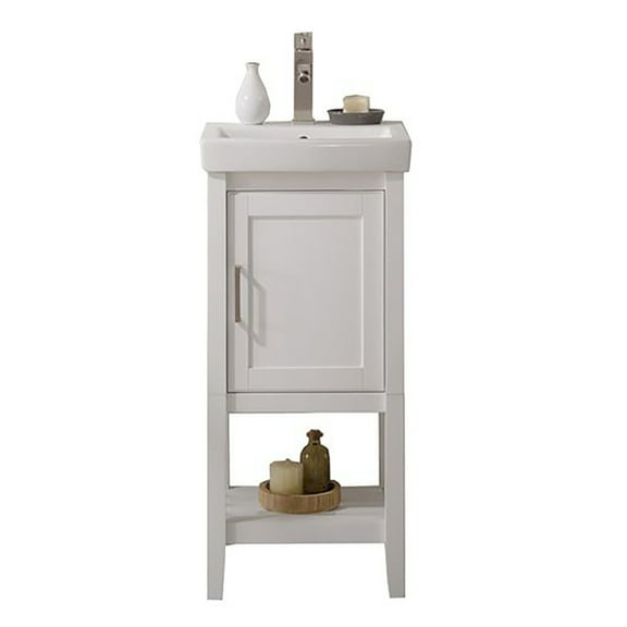 Indoor Home Decorative Bathroom, Washroom, Kitchen 18" White Sink Vanity