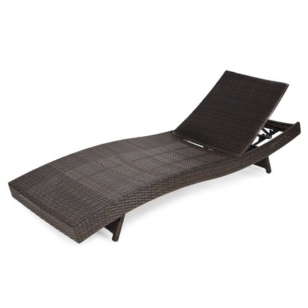 - Best Choice Products Adjustable Modern Wicker Chaise Lounge Chair for Pool, Patio, Outdoor w/ Folding Legs - Brown