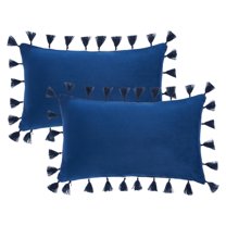 Unique Bargains Velvet Soft Throw Pillow Covers Pack of 2 Dark Blue 20" x 12"