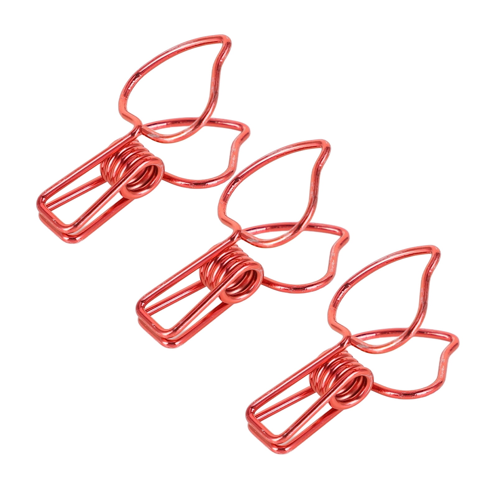 M Buder 100pcs Binder Clips Cute Cartoon Peach Shape Metal Long Tail Clips Office Account Paper Clamps, Red (7.87 inches / 20 cm)