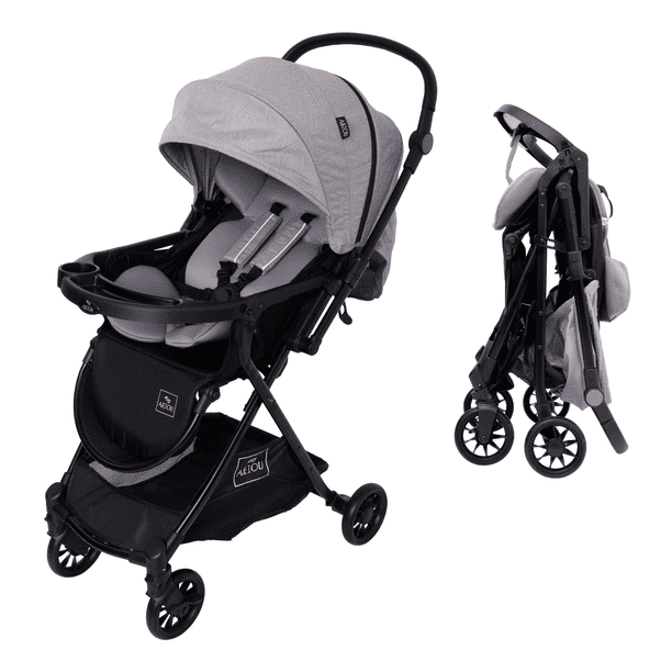 Carriola Para Bebé Aeiou Suiza Con Capota Amplia Light Grey