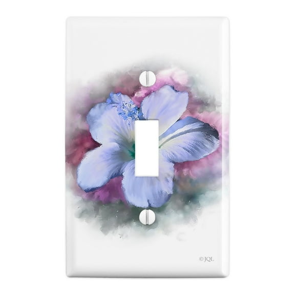Tropical Blue Hibiscus Hawaiian Bloom Plastic Wall Decor Toggle Light Switch Plate Cover