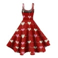 thumbnail image 4 of Women's Dresses Valentine's Day Floral Print Off-Shoulder Punk Retro Dress Wine XL, 4 of 4