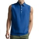thumbnail image 1 of pstuiky Camisetas sin mangas para hombre, Camisa básica semiabierta sin mangas para hombre de verano, informal, de color sólido, sin mangas, con cuello redondo Camisas para hombres s, 1 of 8