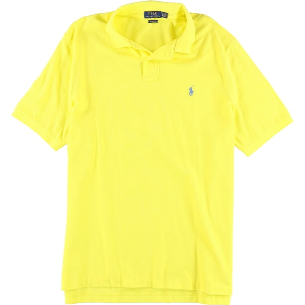 Ralph Lauren Polo de rugby de malla de algodón para hombre, amarillo, pequeño Ralph Lauren polo, rugbi