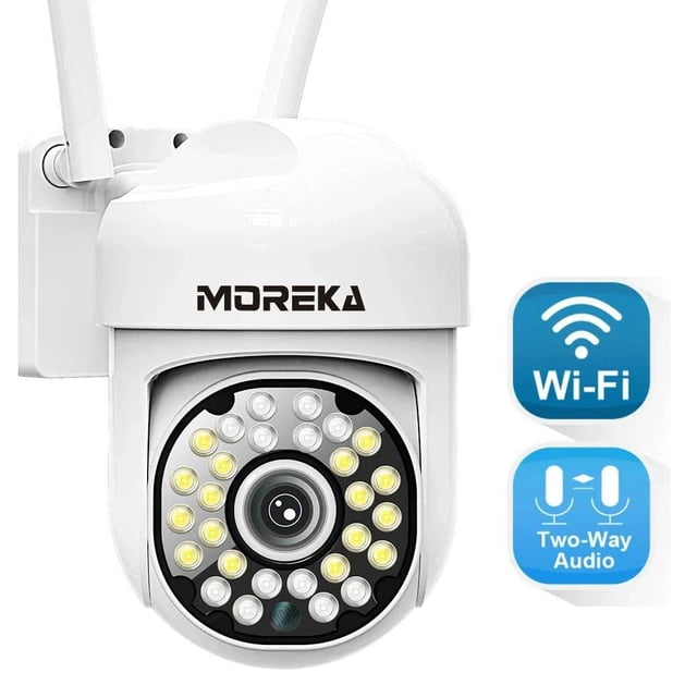 Cámara de Vigilancia IP Moreka JK-002 360° Wifi 2mp Visión Nocturna 1080P Contra Agua IP66