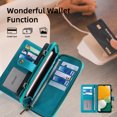 thumbnail image 6 of Dteck Wallet Case for Samsung Galaxy A15 5G, Galaxy A15 Wallet Case Crossbody Strap for Women Men, Durable PU Leather Zipper Card Holder Magnetic Detachable Phone Cover for Galaxy A15 5G/4G,Blue, 6 of 8