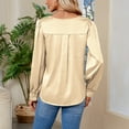 thumbnail image 4 of FAIWAD Satin Tops for Women Long Sleeve V Neck Casual Loose Office Work Blouse, 4 of 4