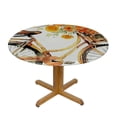 thumbnail image 3 of WYYP Flowers Round Tablecloth Waterproof Resistant Fabric 100% Polyester Fiber White, 3 of 8