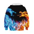 thumbnail image 2 of Niños Niño Niña 3d Flame Dragon Sudadera con capucha Sudadera con capucha Jumper TopRed Blue11-12 Años, 2 of 3