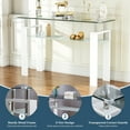 thumbnail image 2 of Rectangle Glass Console Table, 47.2" 2-Tier Modern Narrow Table with Storage Shelf for Hallway, Entryway, Living Room, 2 of 7