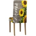 thumbnail image 4 of KXMDXA Autumn Sunflowers Wood Pattern Stretch Chair Cover Protector Seat Slipcover for Dining Room Hotel Wedding Party Set of 6, 4 of 6