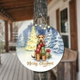thumbnail image 3 of Merry Christmas Airedale Terrier Snowy Winter with Gifts Tree Decorations Round Wood Sign Dale Waterside Dog Lover Hanging Wall Home Decor - 12020, 3 of 5