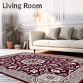 thumbnail image 2 of ODIKA 4'x6' Machine Washable Non-Slip Area Rug, Vintage Paisley Motif with Elegant Swirling Vine High Traffic Rug, Red, 665884, 2 of 7