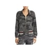 Splendid Womens Zip-Up Camo Sweatshirt Gray XS