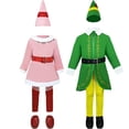 thumbnail image 2 of Disfraz de elfo de Navidad para niños, conjunto completo, ayudante de Papá Noel rosa, verde, para Año Nuevo 2024, 2 of 5