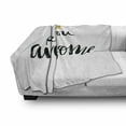 thumbnail image 3 of Saying Soft Flannel Fleece Throw Blanket, Ink Lettering You Are Modern Brush Calligraphy and a Crown on Top, Cozy Plush for Indoor and Outdoor Use, 50" x 60", Black White Yellow, by Ambesonne, 3 of 6
