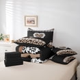 thumbnail image 6 of jejeloiu Cute Cartoon Loves 7-Piece Twin Bedding Sets,Kawaii Leopard Print Bedding Comforter Set,Black Brown Sheet Sets For Teens,Super Cozy Room Decor Reversible, 6 of 8