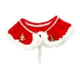thumbnail image 3 of Christmas Cat Bandana Collars Cute Christmas Collars Cloak Handmade Knit Pet Scarf Crochet Bib for Kitty Kitten Pet Supplies Red M, 3 of 8
