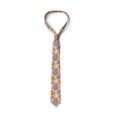 thumbnail image 3 of Abstract Necktie, Ornate Spring Motifs, Dress Tie, 3.7", Orange Mauve Beige, by Ambesonne, 3 of 3