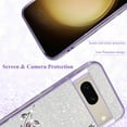 thumbnail image 5 of Cover for Google Pixel 7 Case Clear Glitter Sparkle Aesthetic Google Pixel 7 Phone Case Silicone Soft Flower Anti-Scratch Shockproof Funda Purple Slim (Silver-Purple), 5 of 14