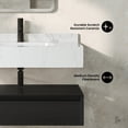 thumbnail image 4 of Avancer 36" Wall-Mounted Bathroom Vanity in Black Oak with White Marble Sink Top, 4 of 12