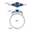 thumbnail image 6 of Round and Pear Cut Natural Sapphire Gemstone Ring in 14K White Gold ( Size: 10), 6 of 6
