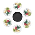 thumbnail image 3 of Posavasos de cuero de 6 piezas, diseño de orquídea tropical silvestre con hojas grandes, posavasos exóticos para bebidas, posavasos para tazas, regalo de inauguración de la casa, ideal para la, 3 of 7