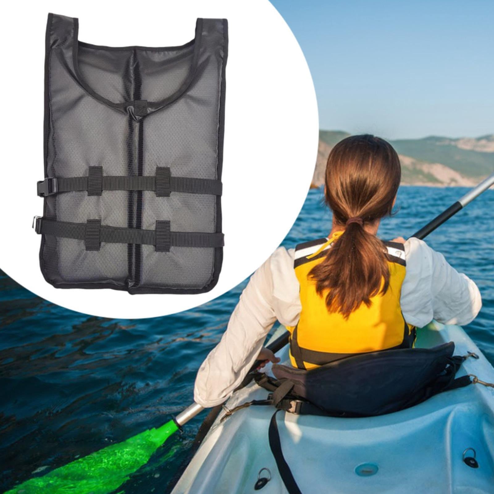 QccHieUs Kayak Life Vest Portable Summer Sleeveless Life Jacket Swim Vest Swim Jacket for Black