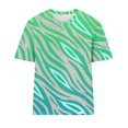 thumbnail image 3 of Tops de Algodón para Mujeres Impreso Cuello Redondo Mangas Cortas Casual, Camiseta para el Hogar Y el Uso Diario, 3 of 4
