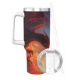 thumbnail image 2 of Rateoe Red And Blue Fire Cloud Dragon Printed 40OZ Ice Bully With Handle - Stainless Steel Travel Cup Portable for Hot & Cold Drinks, Travel, Gym, Home, and Outdoor Activities, 2 of 8