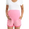 thumbnail image 2 of WBQ Women's Maternity Shorts Over Belly Pregnancy Adjustable Belt Activewear Workout Running Athletic Lounge Shorts Waffle Pajamas Shorts for Pregnant Woman with Pockets S-3XL, 2 of 7