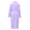 thumbnail image 5 of Breezora Women's Long Hooded Towelling Bathrobe Lightweight Dressing Gown for Sauna and Home Comfort with Soft Feel L Size Purple, 5 of 6