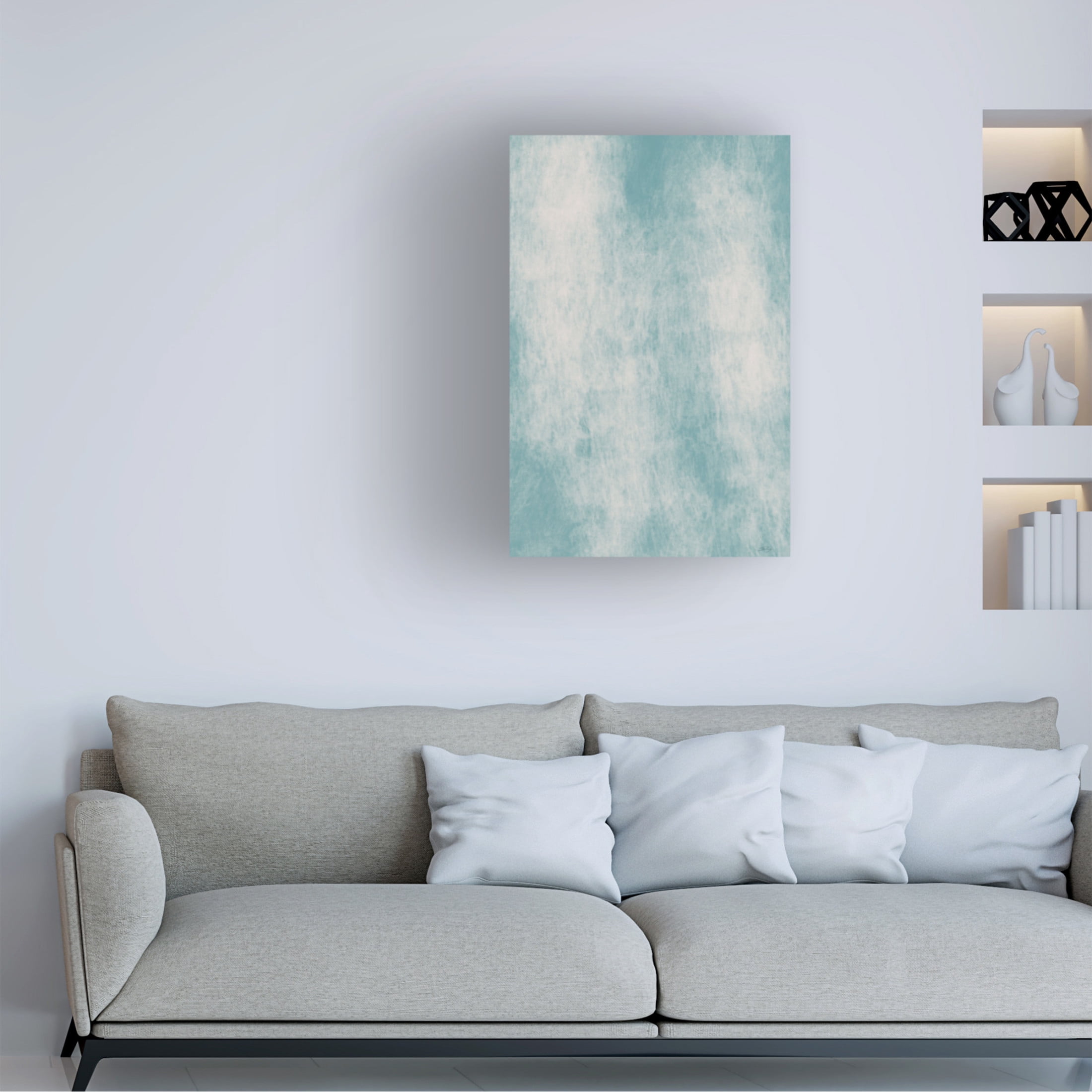 Canvas Wall Art - Pictufy Studio Ii 'Abstract Sea' Wall Art for Living Room, Bedroom, or Office Décor by Trademark Fine Art - 30 x 47 Inches