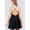 thumbnail image 3 of Mini Vestido De Encaje Tirantes Cruzados Espalda Negro Active USA Talla Chica Active USA D11527CN-1, 3 of 3