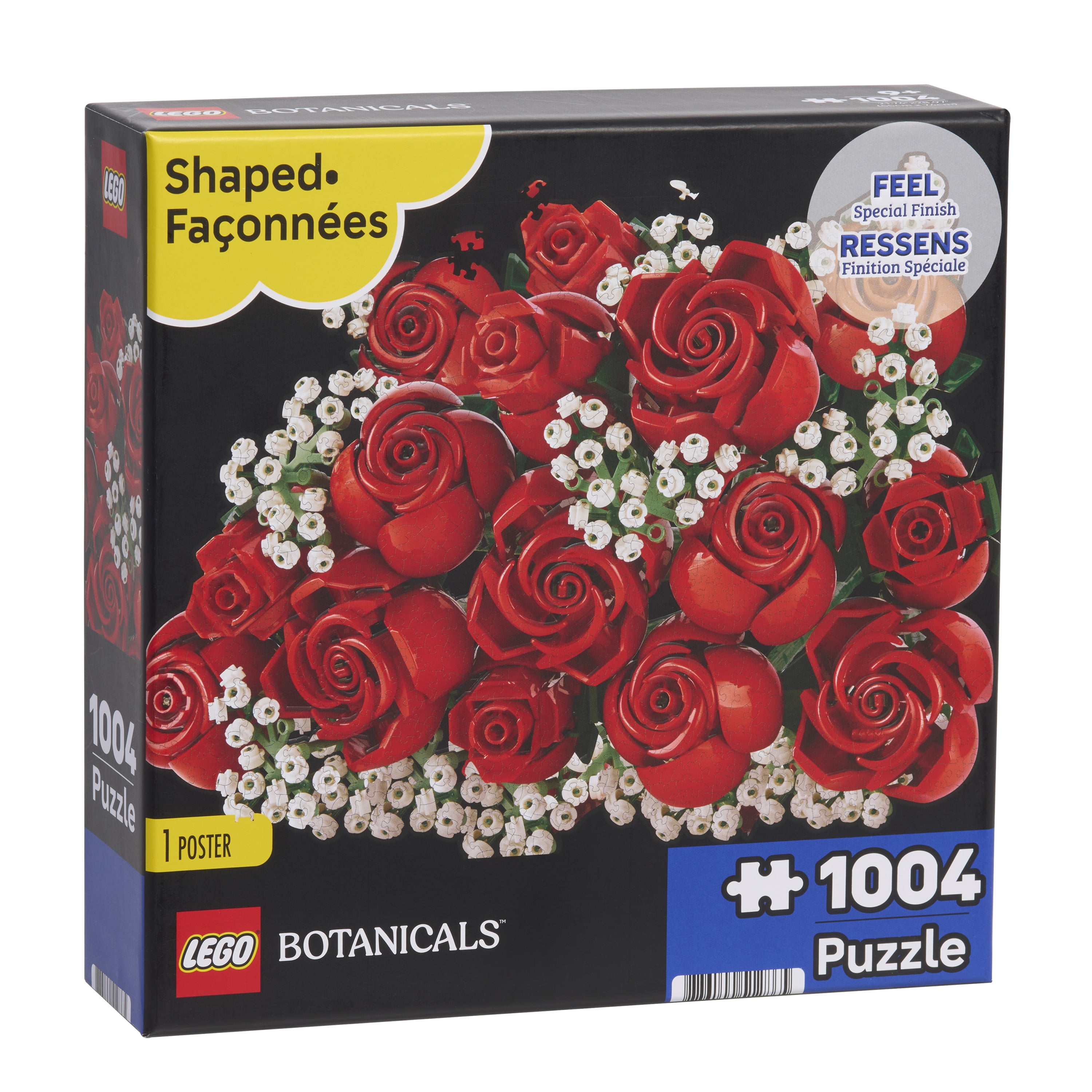 LEGO® Botanicals Puzzle Assortment (Approx. 1000 Pieces) with Poster, Die-Cut Shaped Floral Jigsaw Puzzle for Kids and Adults, Ages 9+