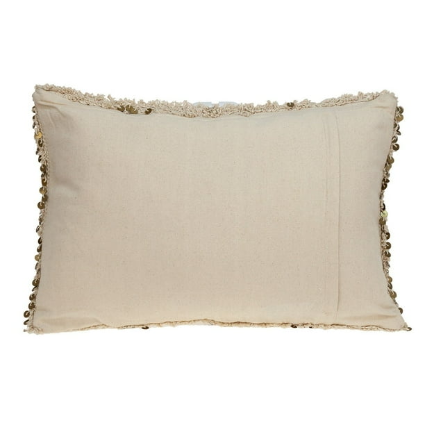 Boho Woven Shaggy Sequin Lumbar Pillow Boho Woven Shaggy Sequin Lumbar Pillow