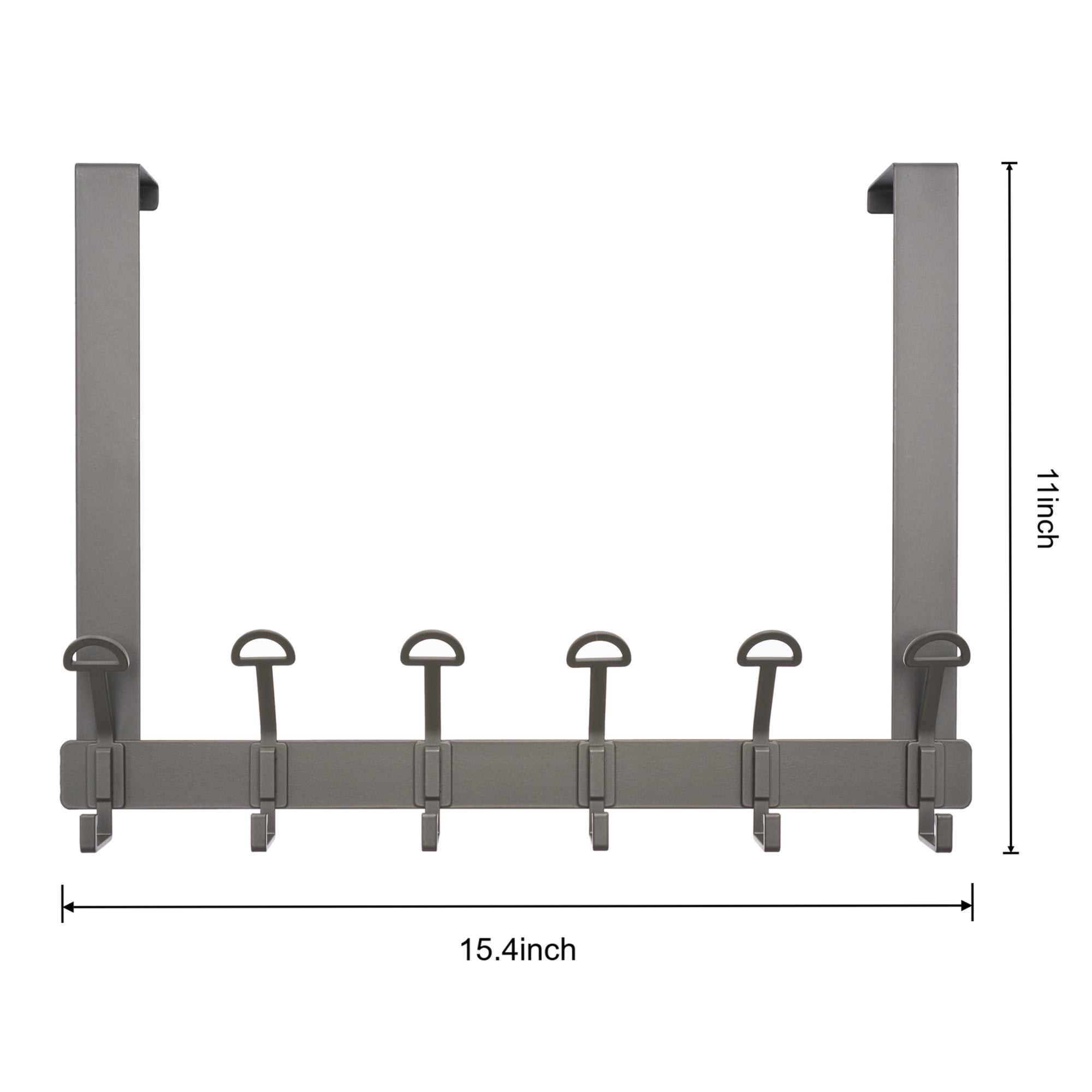 Unique Bargains Coat Rack Wall Mount with 6 Hooks for Entryway Bedroom Gray 15.4"x11"