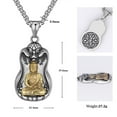 thumbnail image 3 of HIJONES Men's Stainless Steel Buddha Pendant Necklace Buddhist Amulet Patron Saint Jewelry Gold Silver Akashagarbh&nbsp;Buddha, 3 of 4