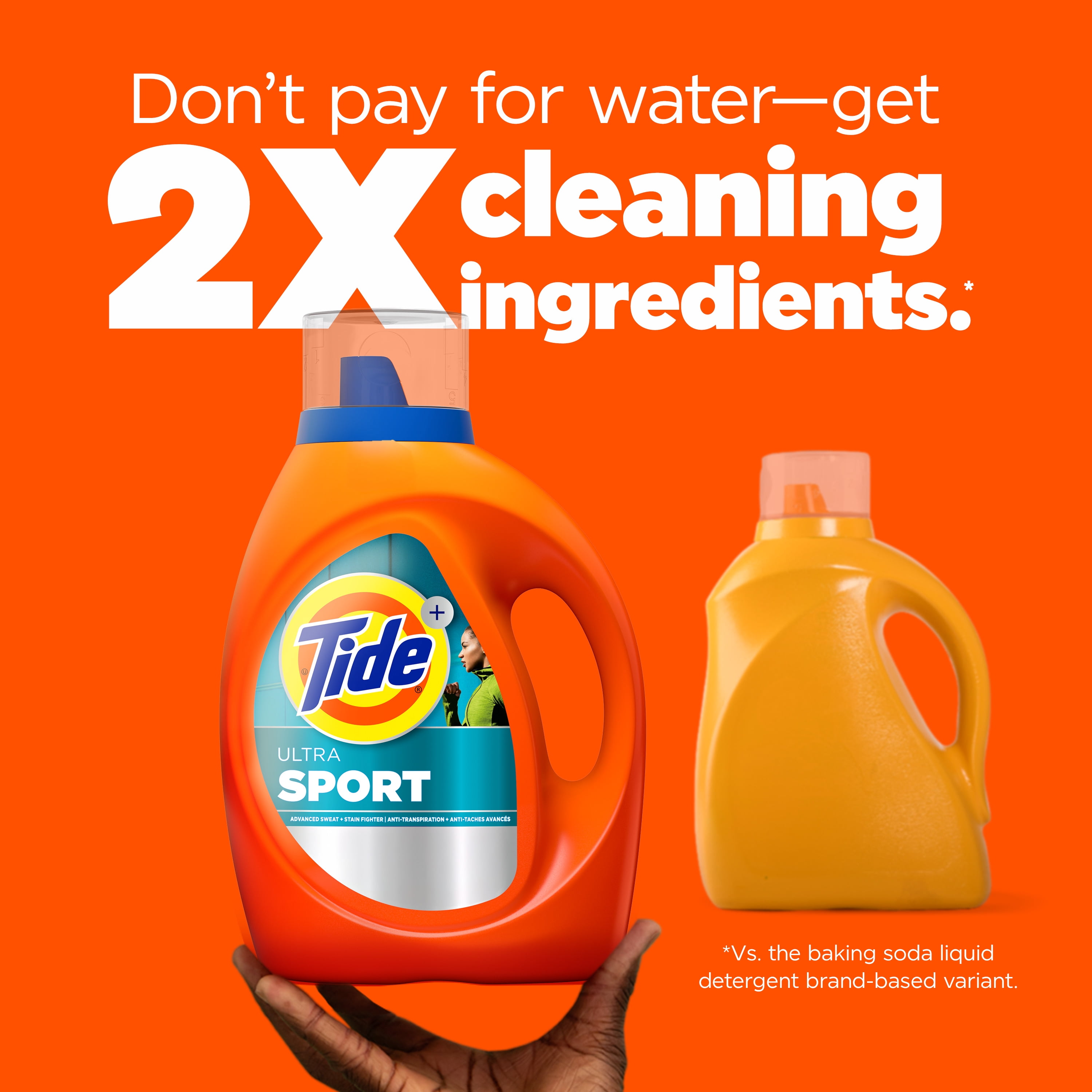 (2 pack) Tide Ultra Sport Liquid Laundry Detergent, Advanced Sweat + Stain Fighter, 132 fl oz, 94 Loads