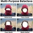 thumbnail image 6 of Aihuaihua Winter Warmth 2-in-1 Hat Face Mask Unisex Windproof & Warm Lined Balaclava Integrated Ear Protection Skiing Mask for Cold Weather, 6 of 8