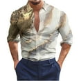 thumbnail image 2 of Lilgiuy Fall Tee Shirts for Men Casual Solid Turn Down Long Sleeve Pullover Zipper Top for Stage Performance, 2 of 5